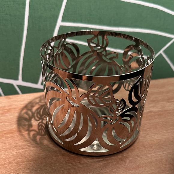 Candle Holder - Silver with Pumpkin Design - Picture 1 of 4